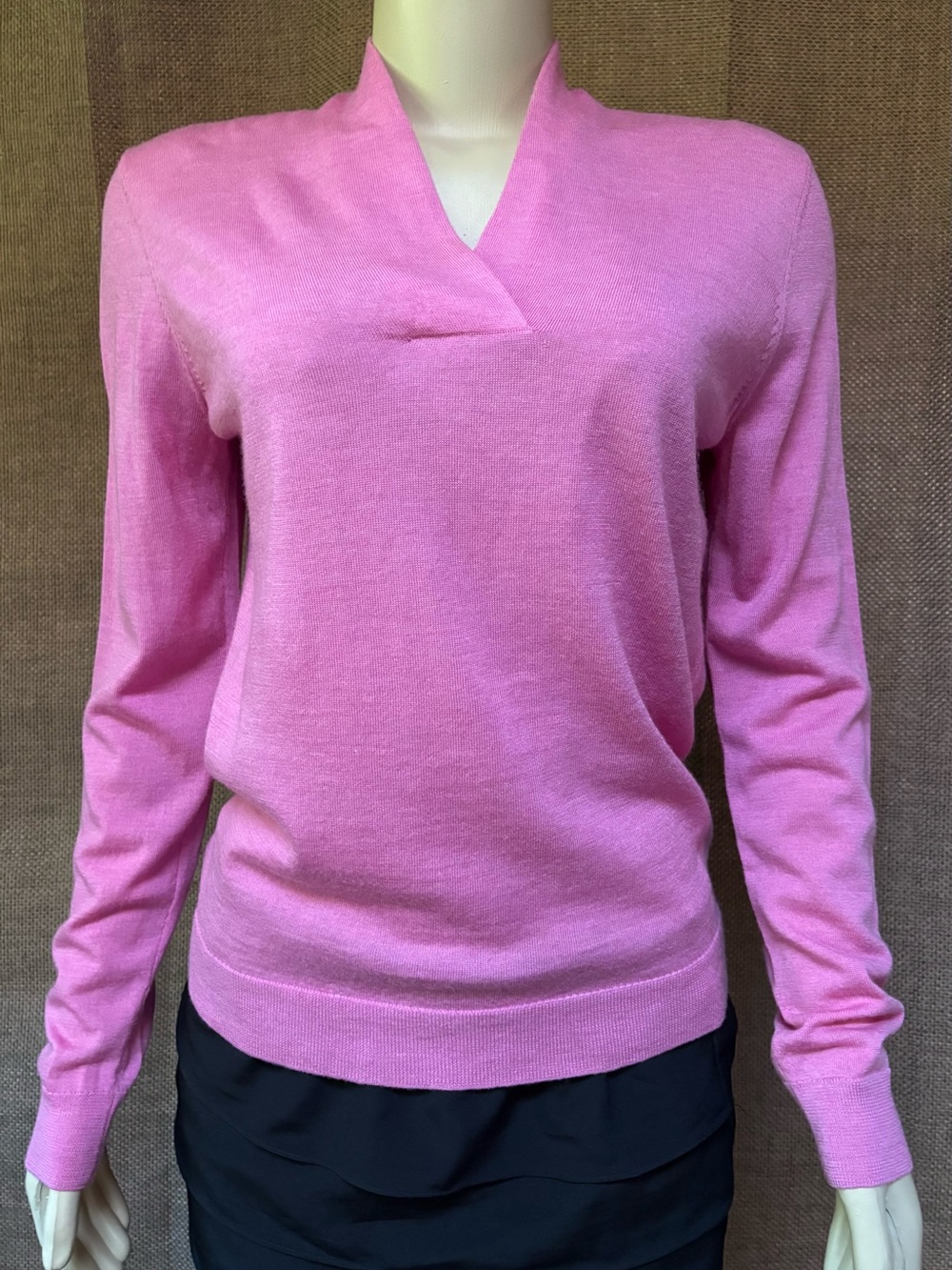 Brooks Brothers Pink V-Neck Lightweight Sweater